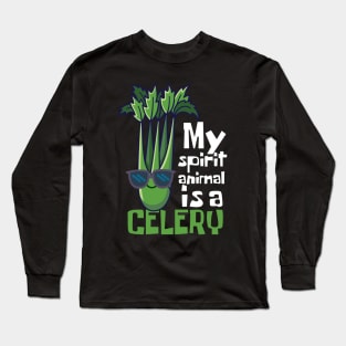 My Spirit Animal Is A Celery Funny Long Sleeve T-Shirt